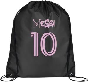 ALLNTRENDS Miami 10 Gym Bag String Bag Nylon Soccer Fan Sport Backpack (Black)
