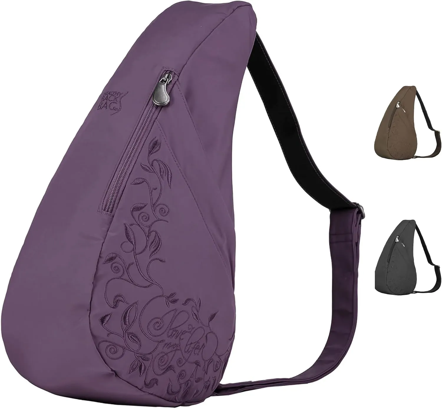 AmeriBag 17" Microfiber Love My Life Crossbody Sling Healthy Back Bag