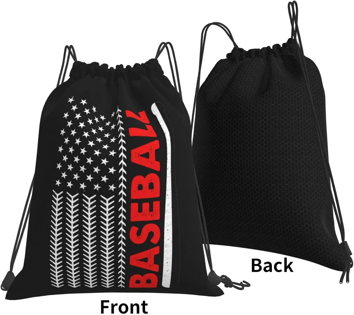 American Baseball Flag Unisex Drawstring Backpack Bag Sport Gym Swim Travel Sackpack