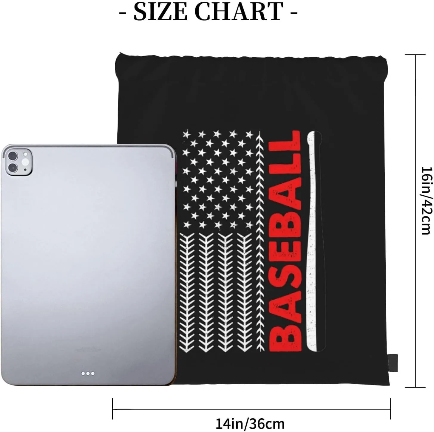 American Baseball Flag Unisex Drawstring Backpack Bag Sport Gym Swim Travel Sackpack