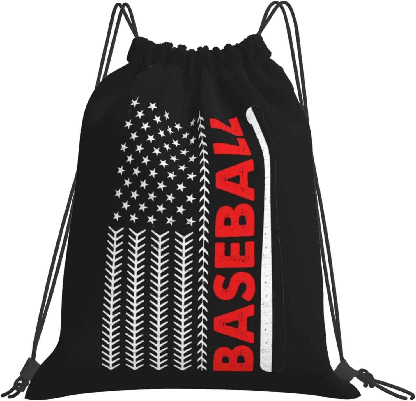 American Baseball Flag Unisex Drawstring Backpack Bag Sport Gym Swim Travel Sackpack
