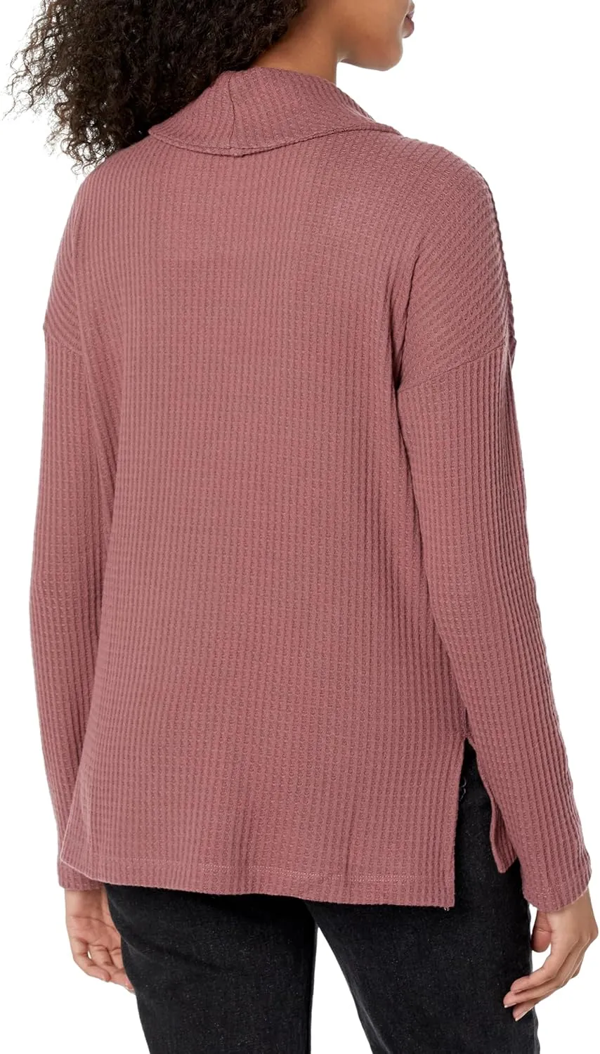 Andrew Marc Women's Long Sleeve Cozy Knit Cowl Neck Top