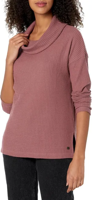 Andrew Marc Women's Long Sleeve Cozy Knit Cowl Neck Top