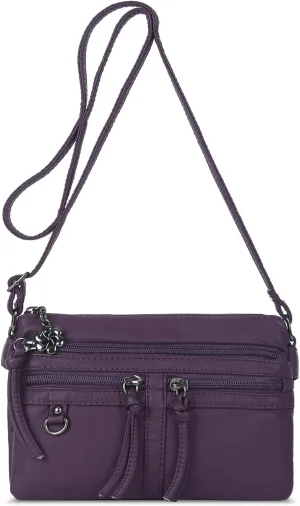 Angel Kiss Small Crossbody Bag for Women Leather Crossbody Purse Triple Compartments Cell Phone Purse Shoulder Bags for Women