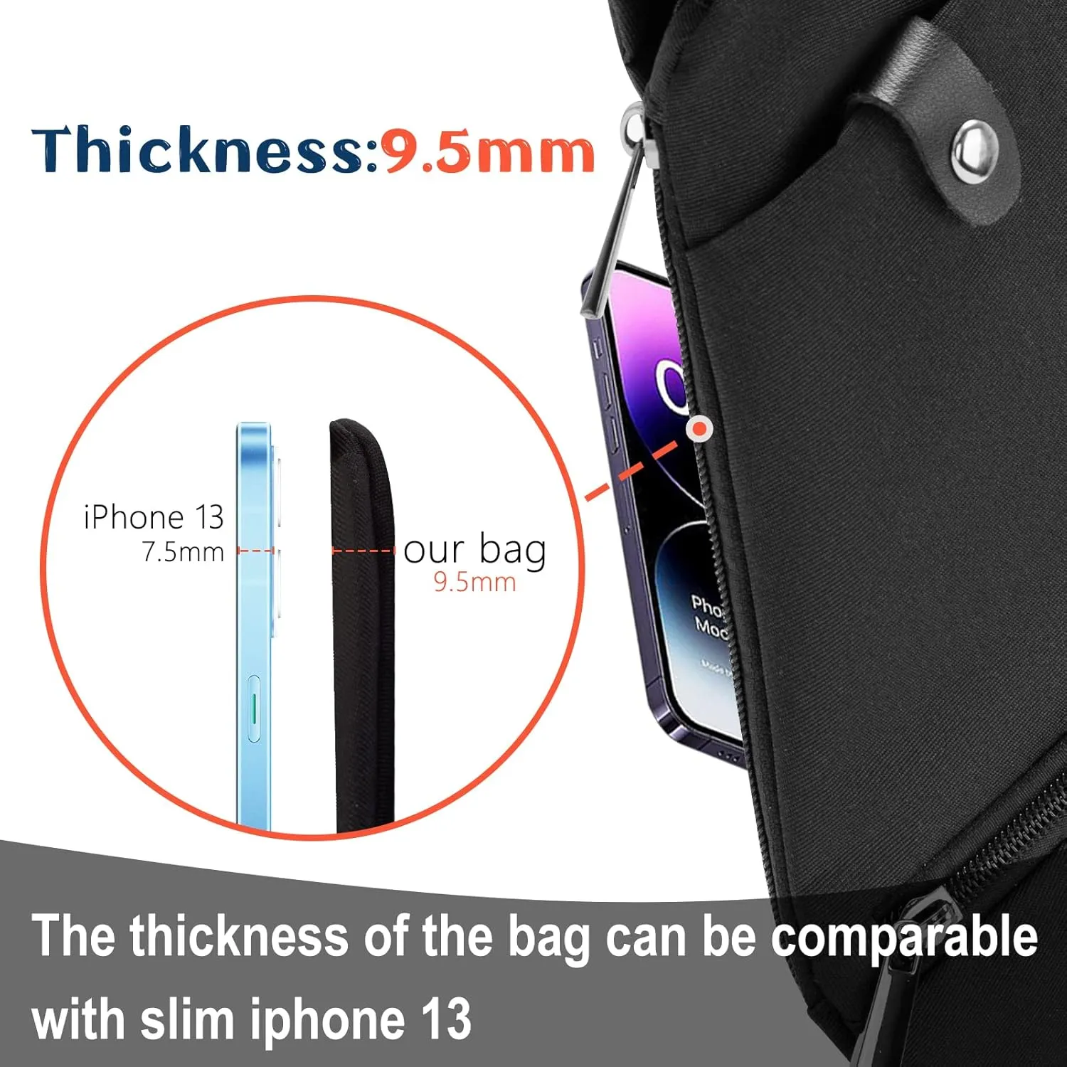 Anti-Theft Crossbody Bag for Women Men, Waterproof Shoulder Backpack Sling Chest Crossbody Bag Casual Daypack