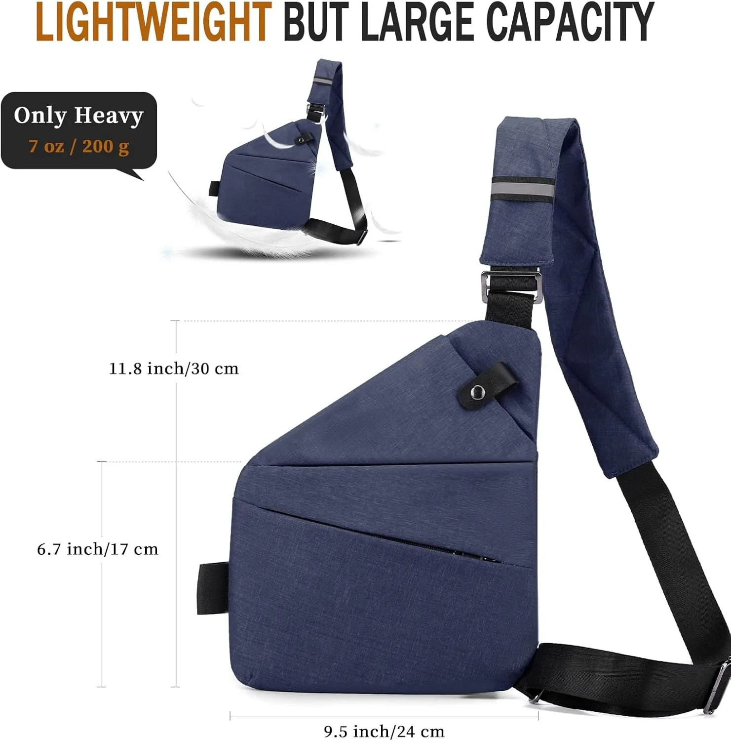 Anti Theft Crossbody Travel Bag for Women Men,Multi-pocket Crossbody Bag,Slim Sling Bag with Adjustable Strap