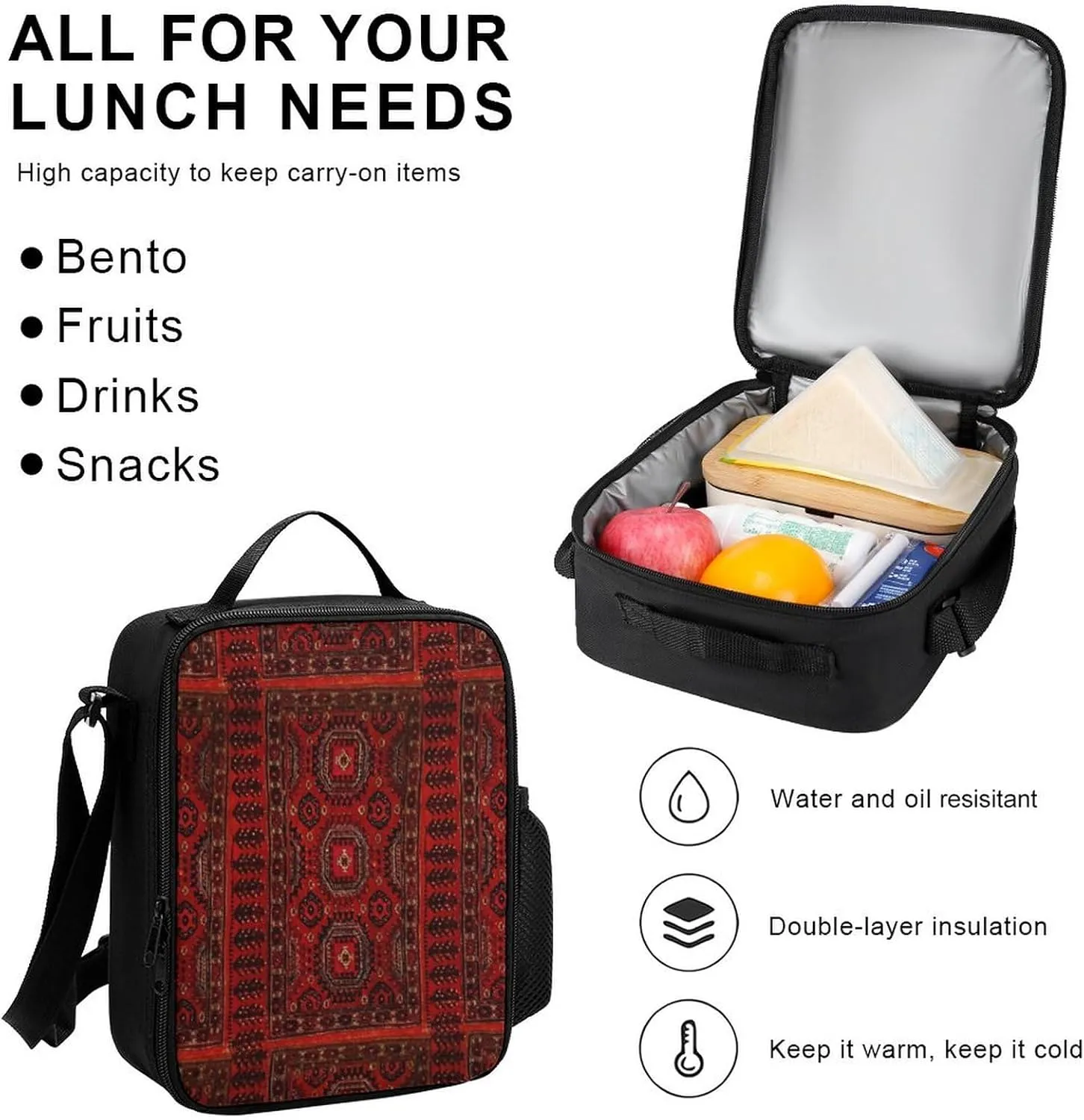 Antique Oriental Pocket Backpack, Crossbody Lunch Bag, Bag Set, Fashionable And Easy to Use