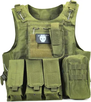 ATAIRSOFT Tactical Vest Airsoft MOLLE RRV Hunting Adjustable Plate Carrier with Pouches