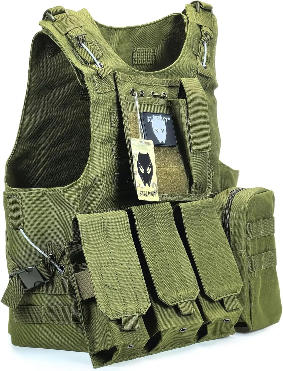 ATAIRSOFT Tactical Vest Airsoft MOLLE RRV Hunting Adjustable Plate Carrier with Pouches