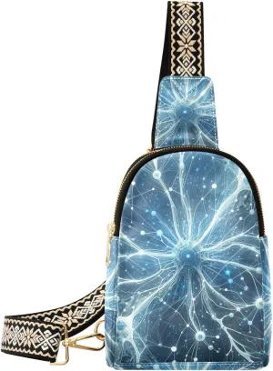 Augenstern Women Crossbody Sling Backpack Neurons-abstract Girl Chest Bag Daypack for Hiking Traveling