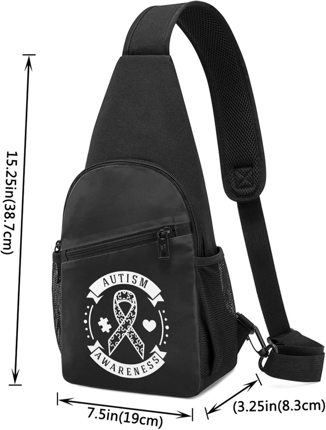 Autism Awareness Sling Bag Crossbody Backpack Shoulder Casual Daypack Bags for Men Women