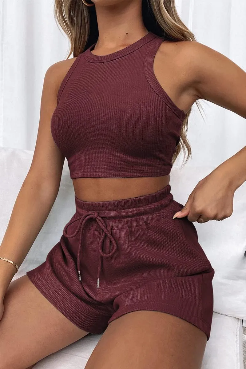 AUTOMET Womens 2 Piece Shorts Lounge Sets Two Piece Summer Workout Outfits Beach Vacation Trendy 2025 Clothes