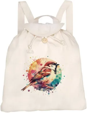 Azeeda 'House Sparrow' Canvas Rucksack/Backpack (RK00033407)