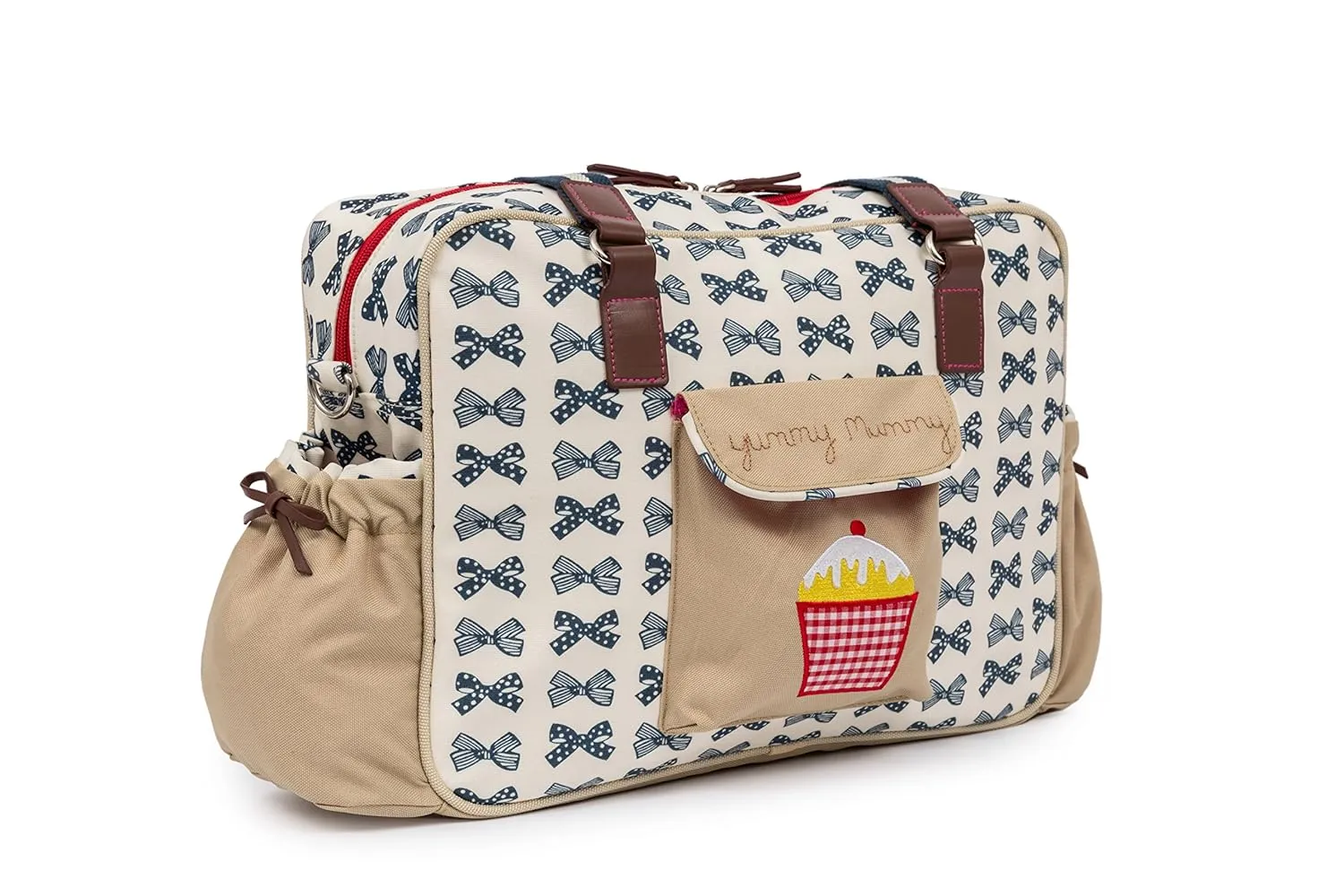 Baby Diaper Bag, Yummy Mummy (Navy Bows)