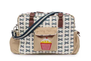 Baby Diaper Bag, Yummy Mummy (Navy Bows)