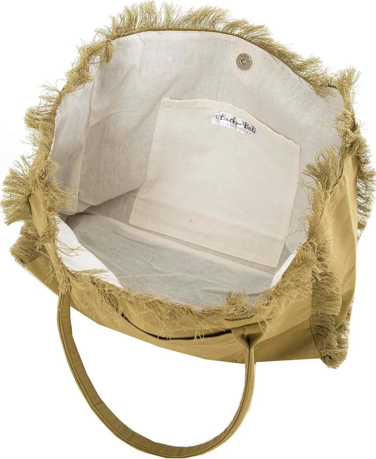 Back From Bali Womens 100% Cotton Canvas Large Tote Bag with Front & Inside Pockets Everyday Handbag