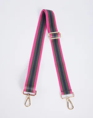 Bag Strap - Khaki/Hot Pink Stripe