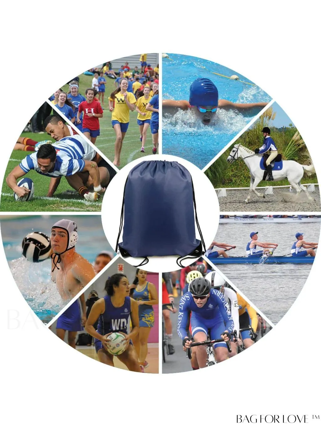 BagForLove - BeeGreen 20-Piece Navy Blue Drawstring Bag: Multipurpose, Vinyl-ready, and Durable Sackpack for Parties, Gym, and Sports