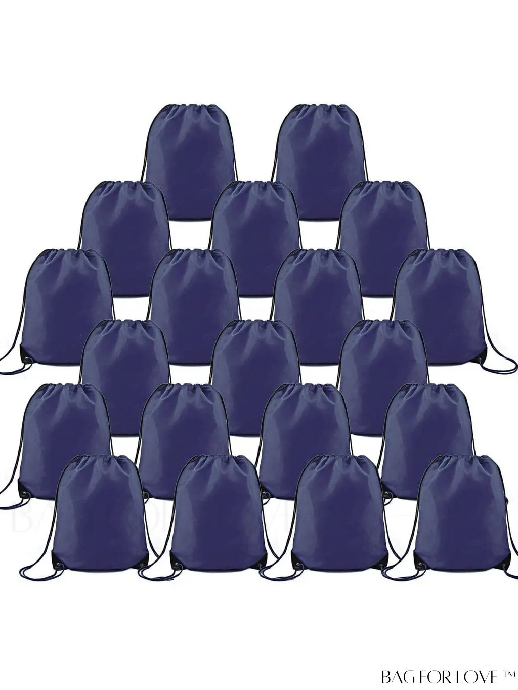 BagForLove - BeeGreen 20-Piece Navy Blue Drawstring Bag: Multipurpose, Vinyl-ready, and Durable Sackpack for Parties, Gym, and Sports