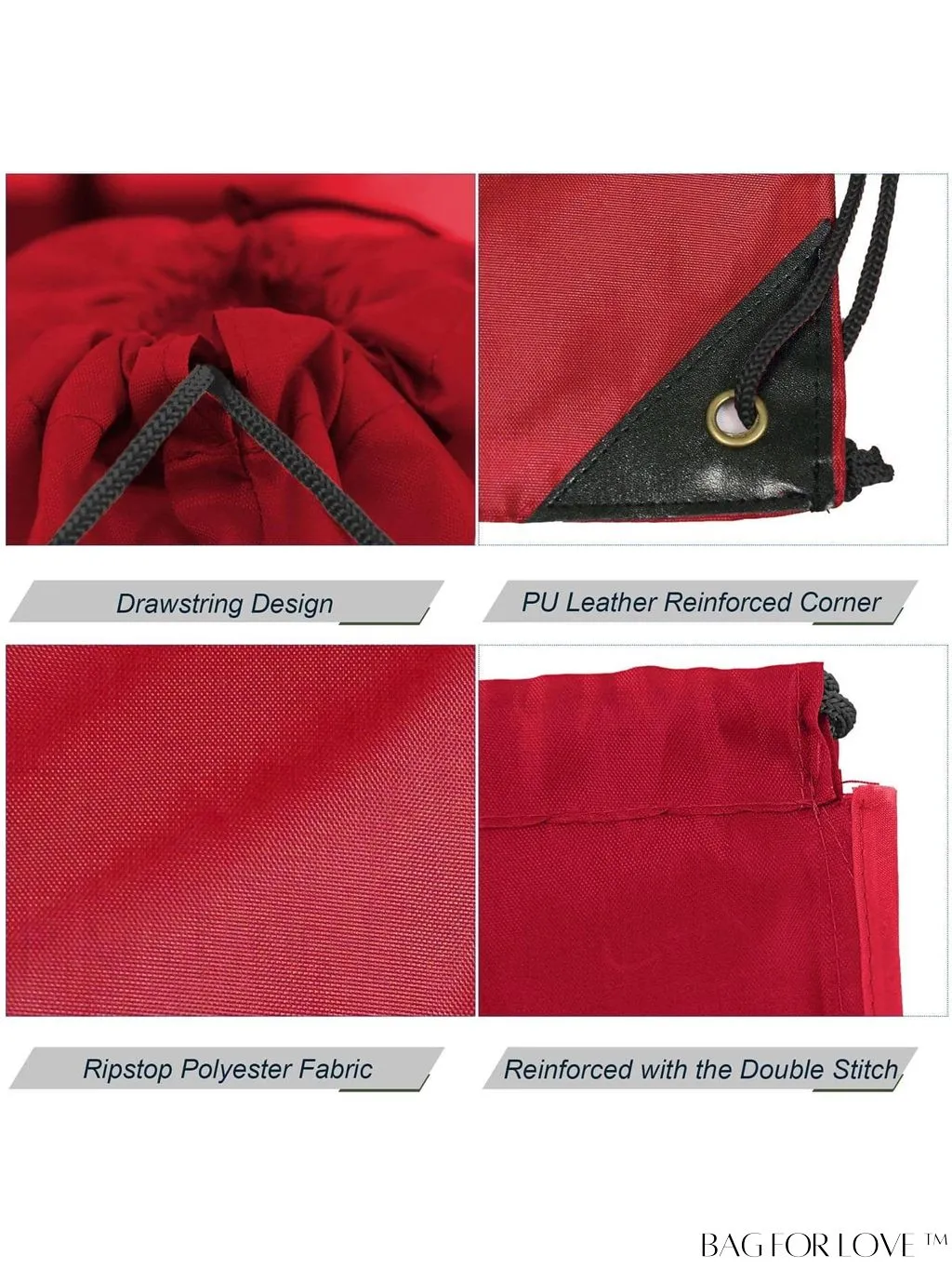 BagForLove - BeeGreen 20-Piece Red Drawstring Bags: Customizable, Multipurpose Sackpacks for Events, Gym, and Tie Dye