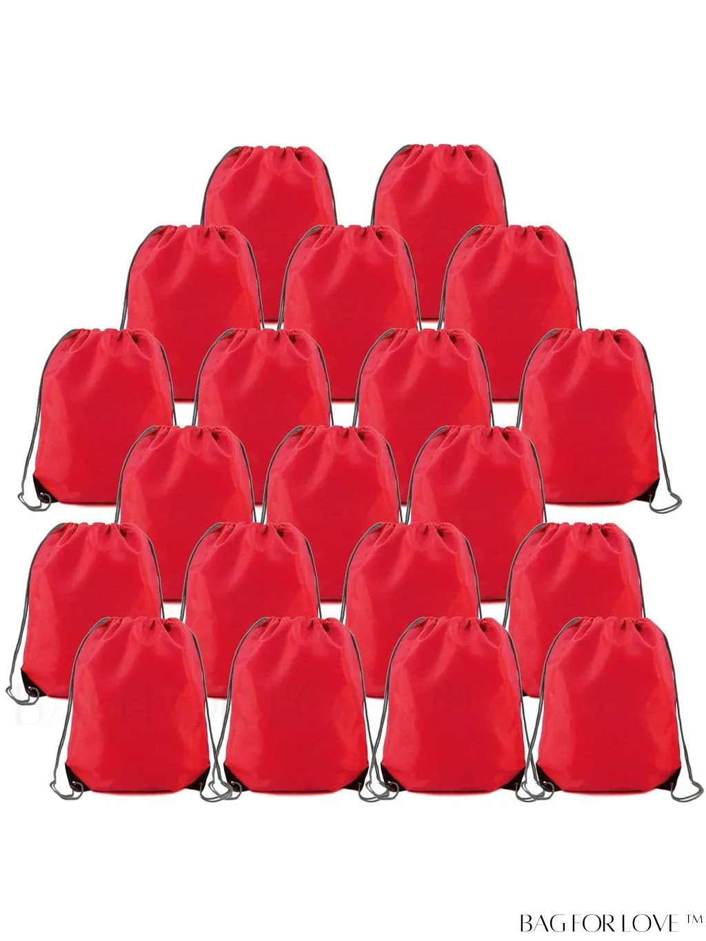 BagForLove - BeeGreen 20-Piece Red Drawstring Bags: Customizable, Multipurpose Sackpacks for Events, Gym, and Tie Dye