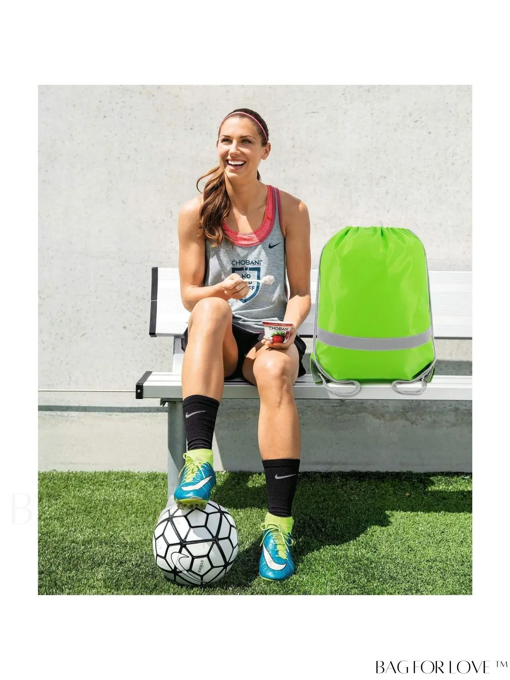 BagForLove - BeeGreen Large Drawstring Backpack, 20-Pack, Reflective Strip, Ideal for Gym, Sports, and Travel