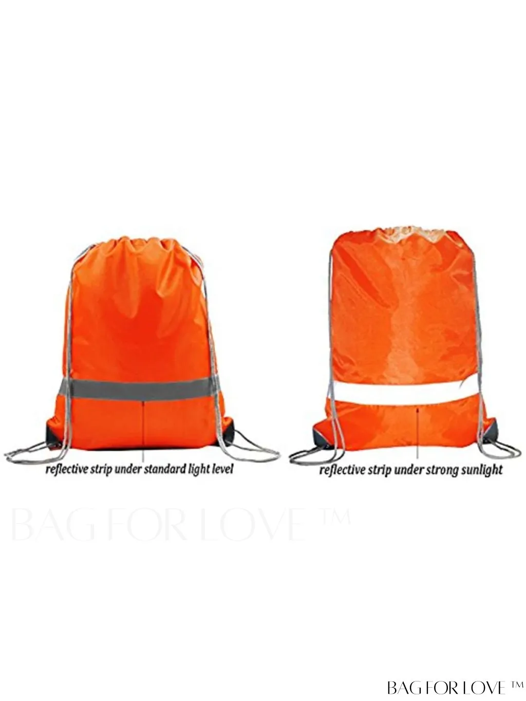 BagForLove - BeeGreen Large Drawstring Backpack, 20-Pack, Reflective Strip, Ideal for Gym, Sports, and Travel