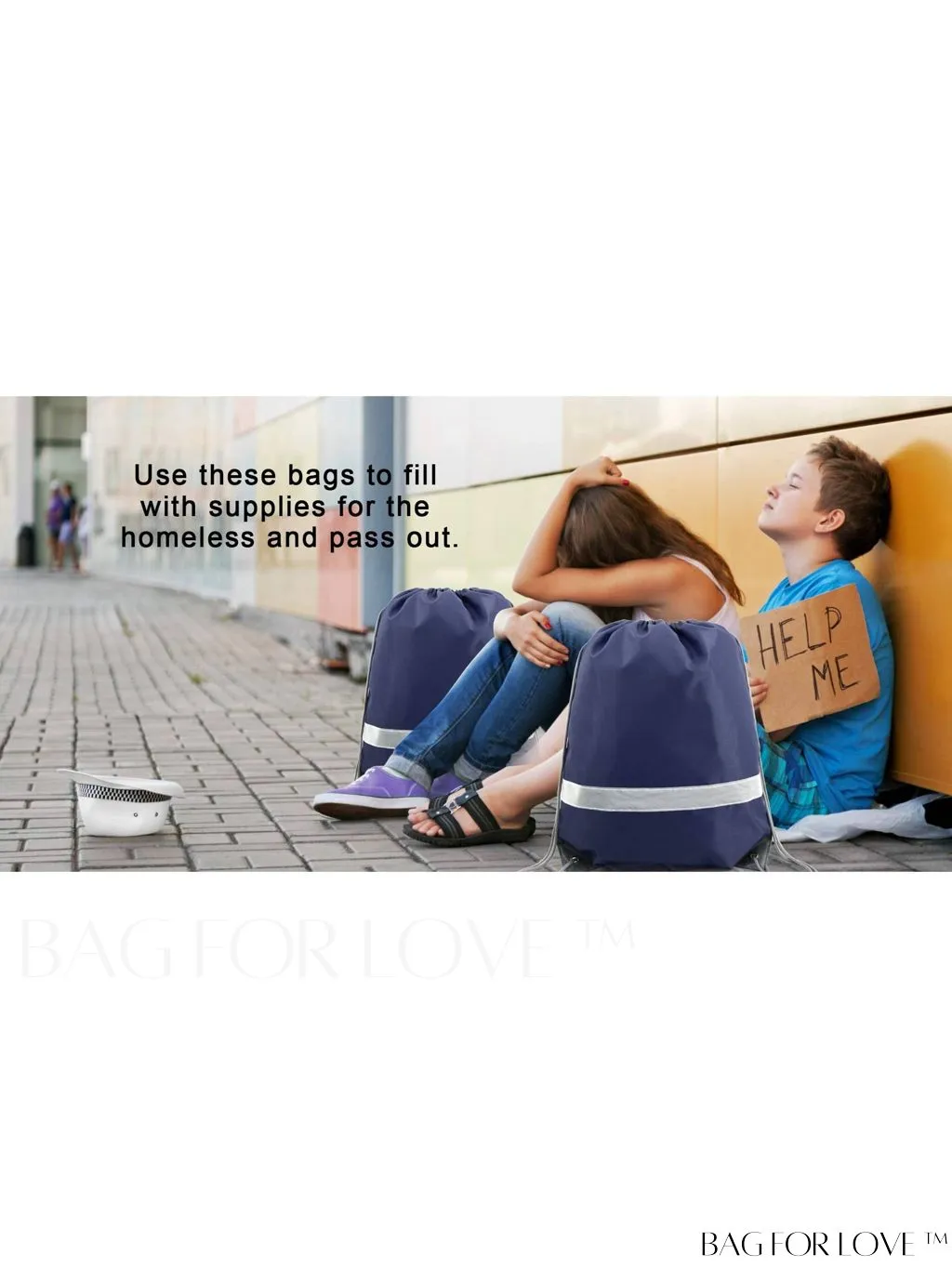 BagForLove - BeeGreen Large Drawstring Backpack, 20-Pack, Reflective Strip, Ideal for Gym, Sports, and Travel