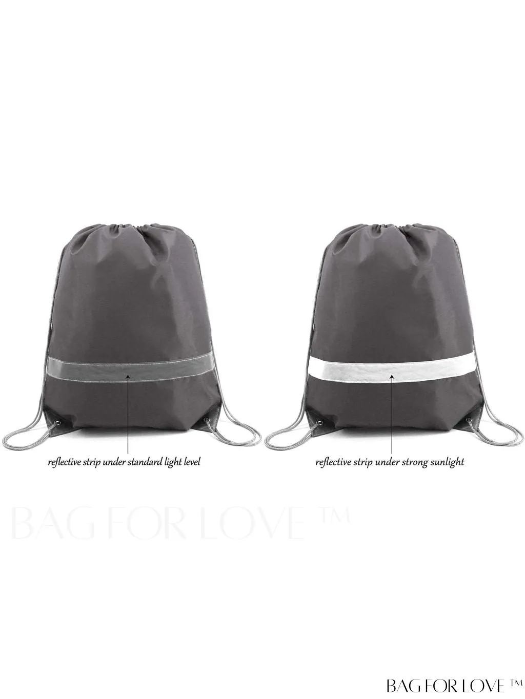 BagForLove - BeeGreen Large Drawstring Backpack, 20-Pack, Reflective Strip, Ideal for Gym, Sports, and Travel