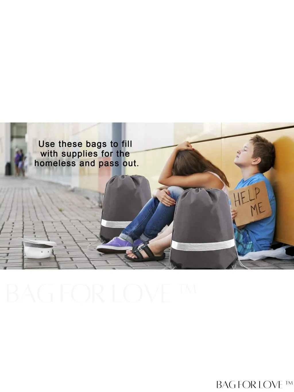 BagForLove - BeeGreen Large Drawstring Backpack, 20-Pack, Reflective Strip, Ideal for Gym, Sports, and Travel