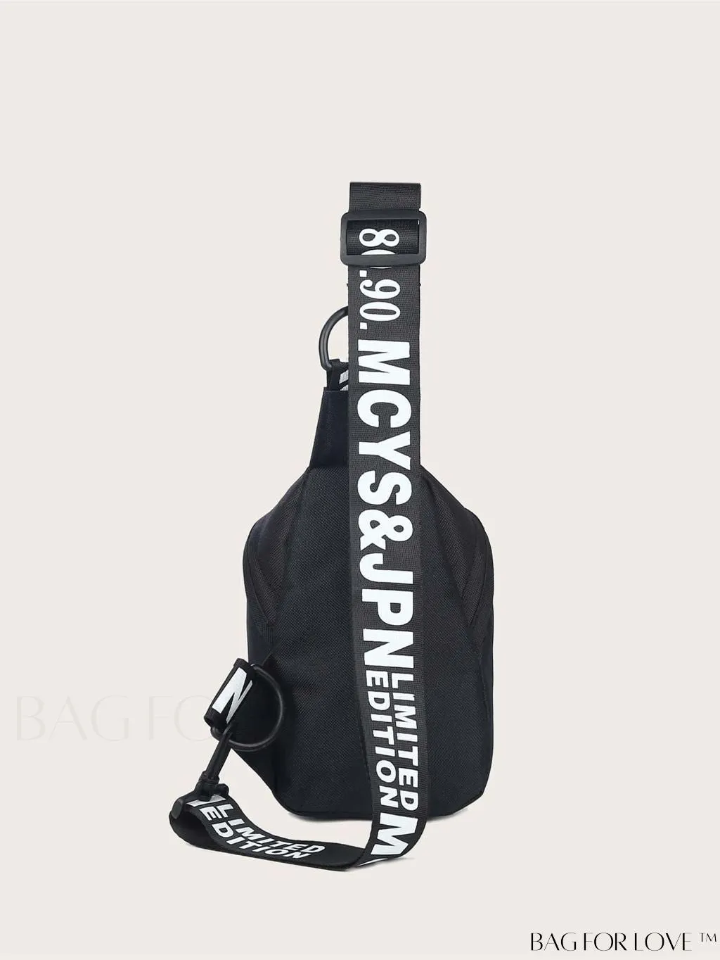 BagForLove - Compact Letter Graphic Sling Bag with Drawstring Closure