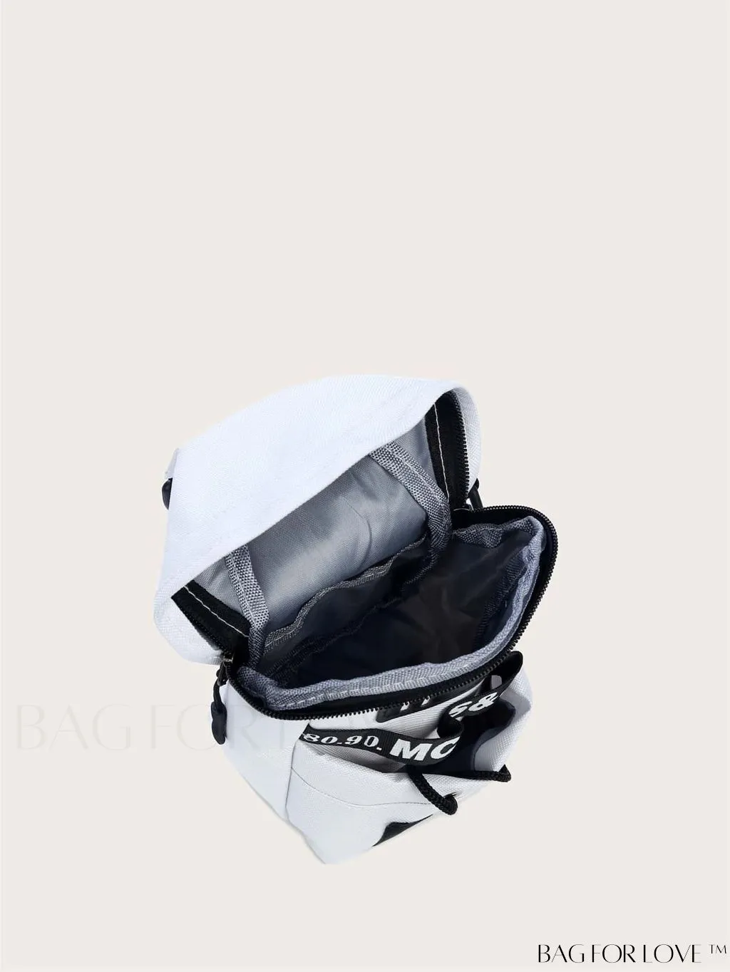 BagForLove - Compact Letter Graphic Sling Bag with Drawstring Closure