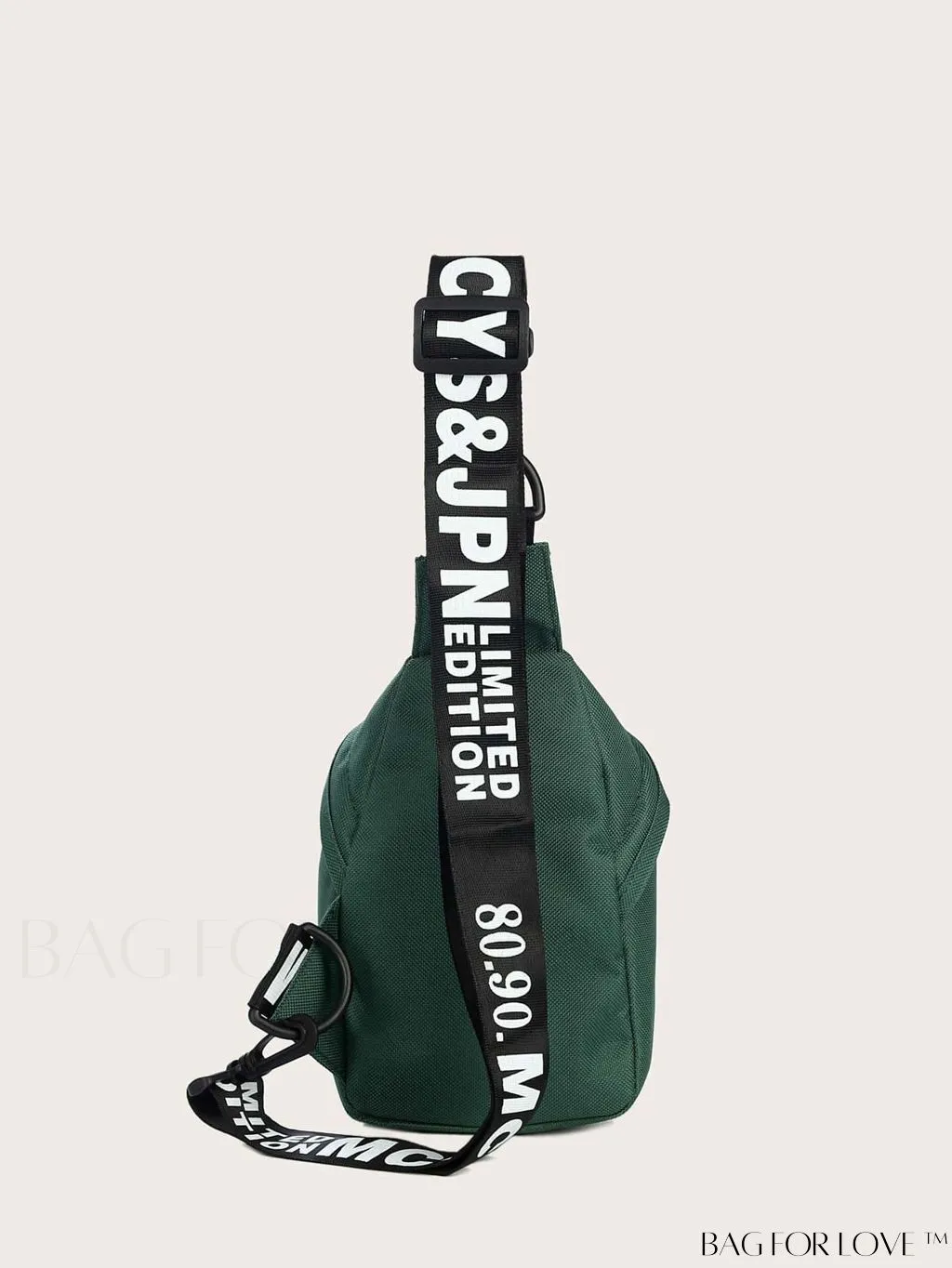 BagForLove - Compact Letter Graphic Sling Bag with Drawstring Closure