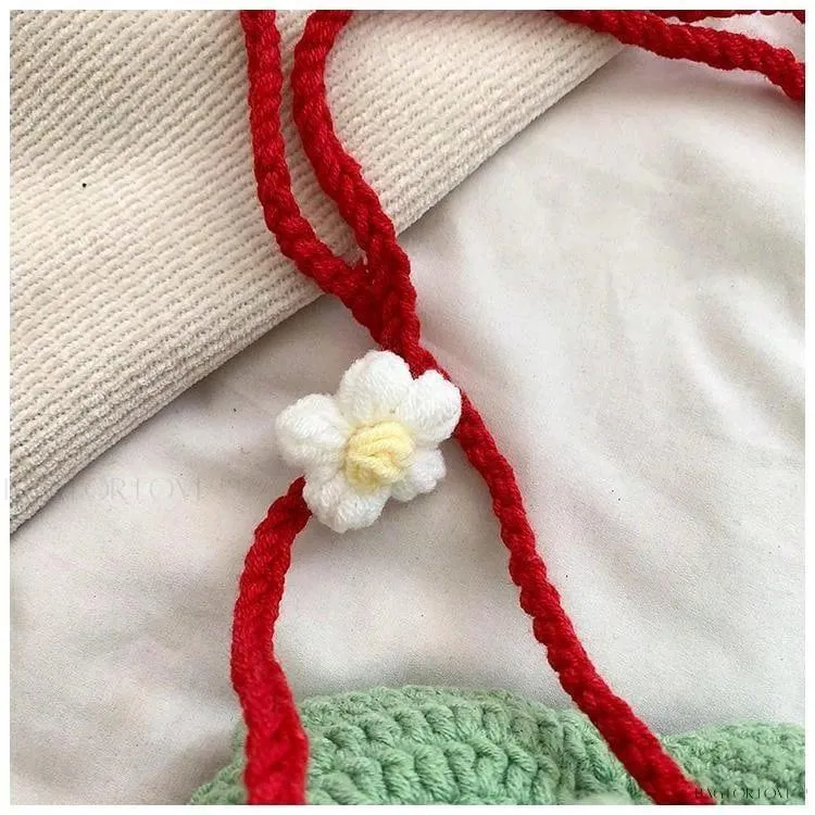 BagForLove - Delightful Knitted Crossbody Bag in Strawberry Design