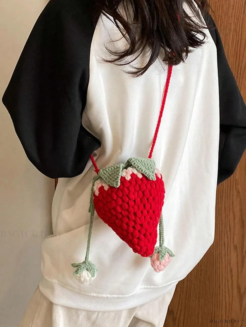 BagForLove - Delightful Knitted Crossbody Bag in Strawberry Design