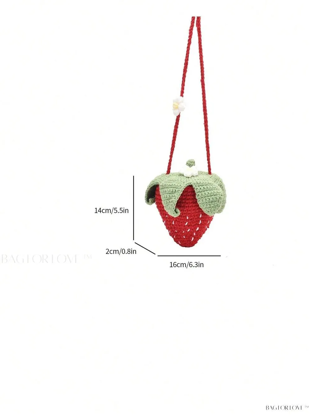 BagForLove - Delightful Knitted Crossbody Bag in Strawberry Design