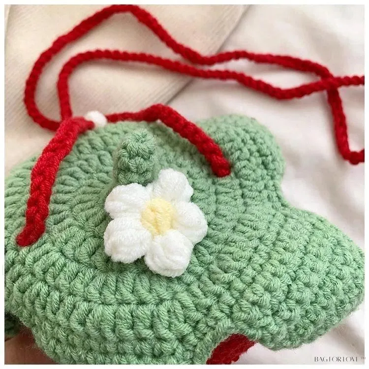 BagForLove - Delightful Knitted Crossbody Bag in Strawberry Design