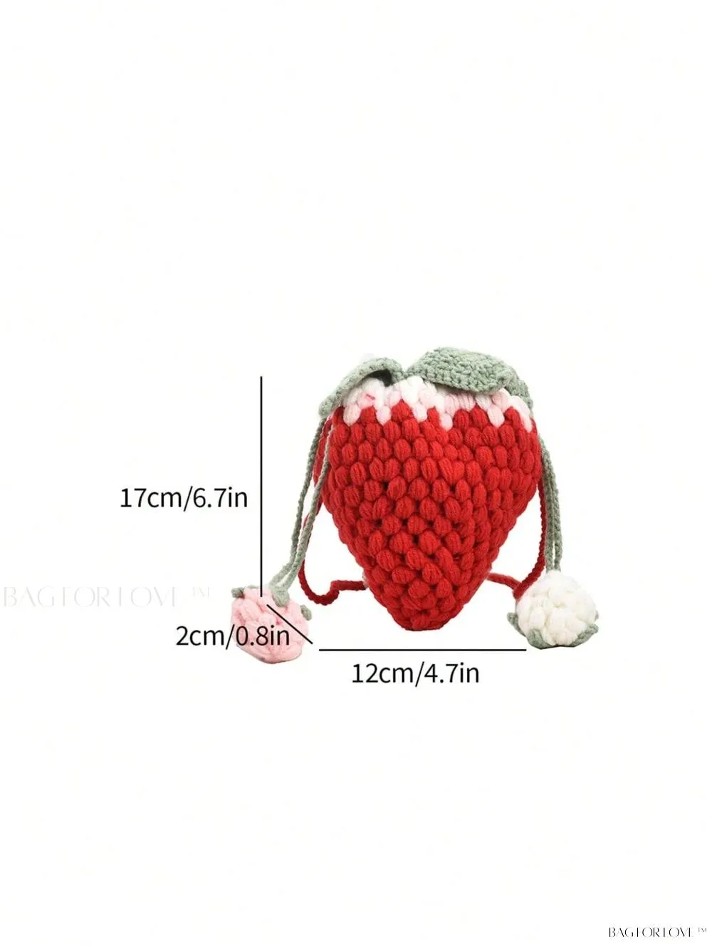 BagForLove - Delightful Knitted Crossbody Bag in Strawberry Design