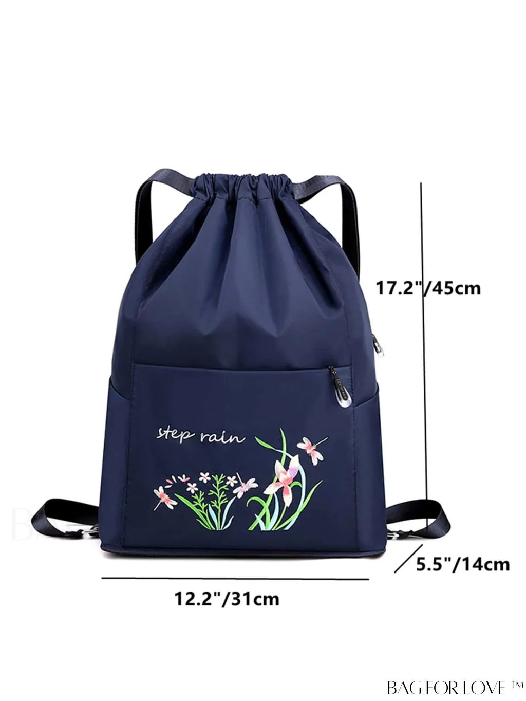BagForLove - Embroidered Sports Gym Bag: Versatile Drawstring Backpack for Yoga, Gym & Casual Use