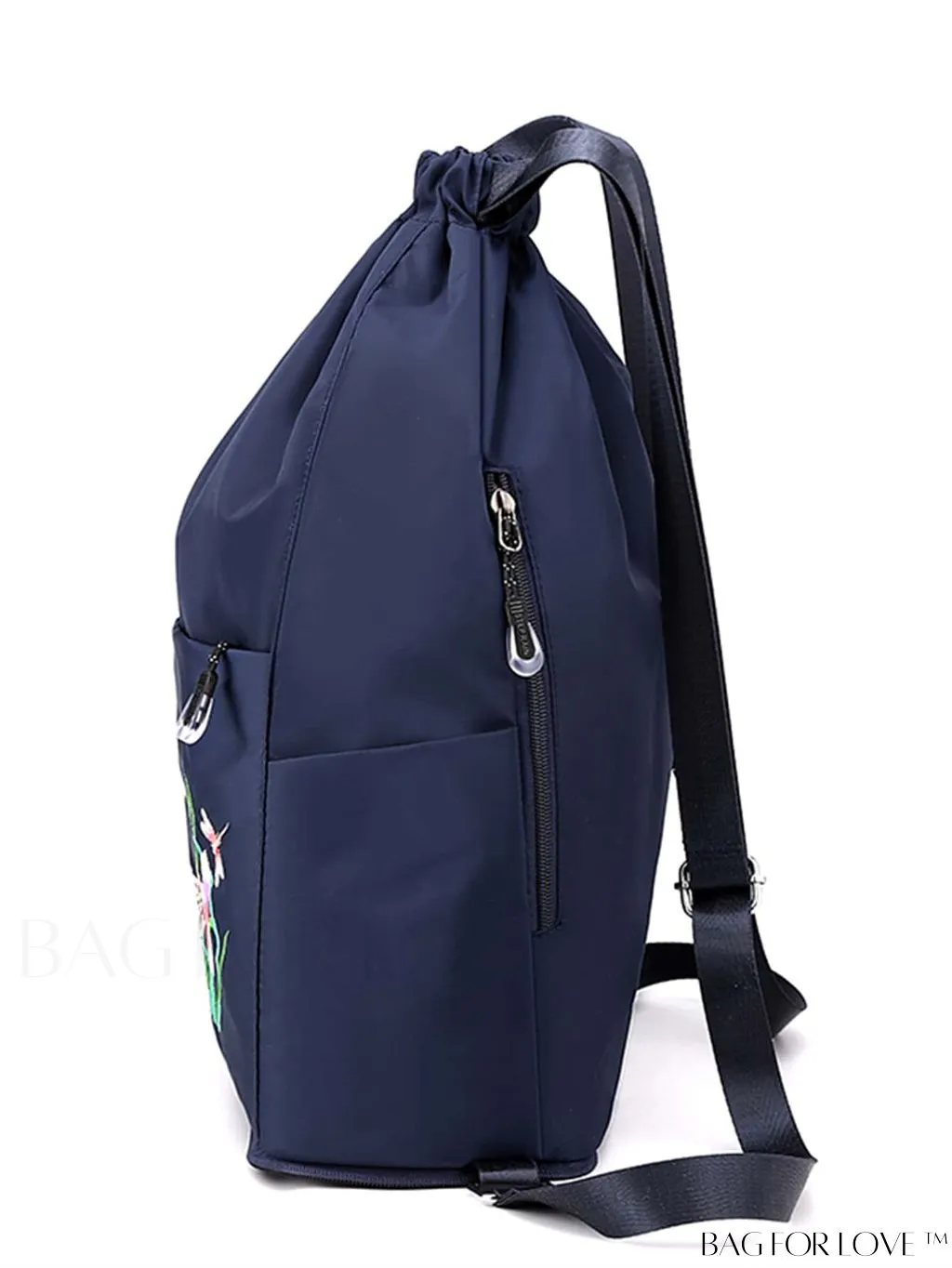BagForLove - Embroidered Sports Gym Bag: Versatile Drawstring Backpack for Yoga, Gym & Casual Use