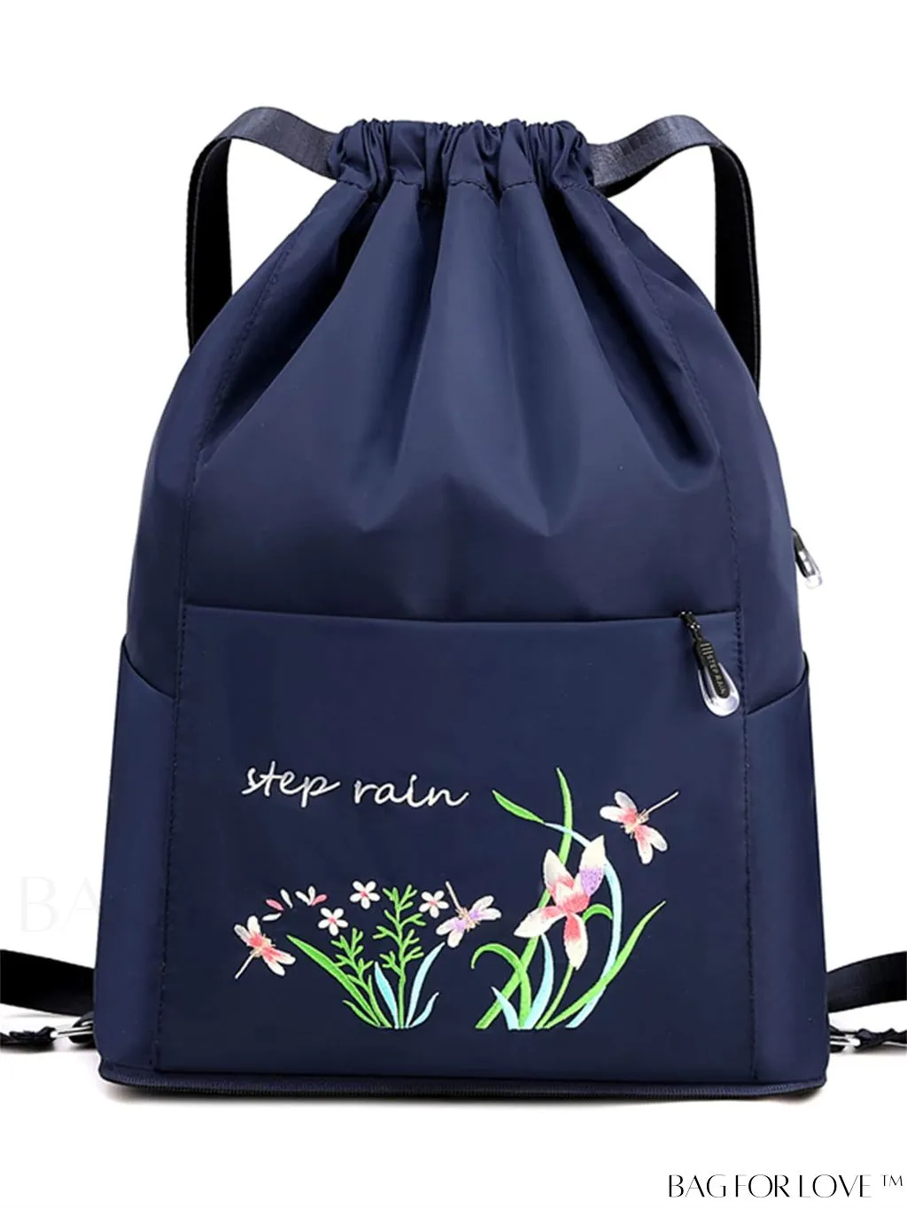 BagForLove - Embroidered Sports Gym Bag: Versatile Drawstring Backpack for Yoga, Gym & Casual Use