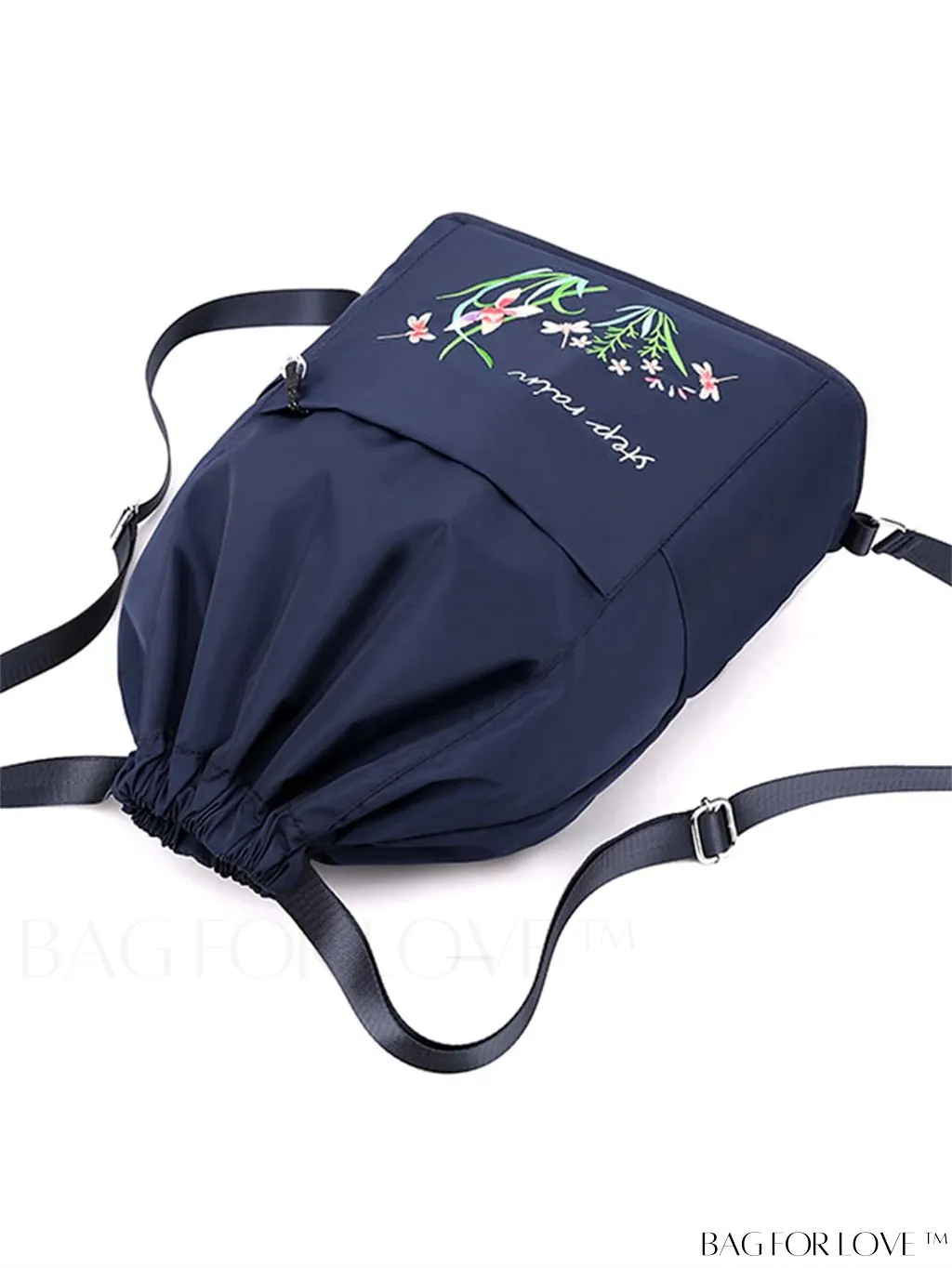 BagForLove - Embroidered Sports Gym Bag: Versatile Drawstring Backpack for Yoga, Gym & Casual Use