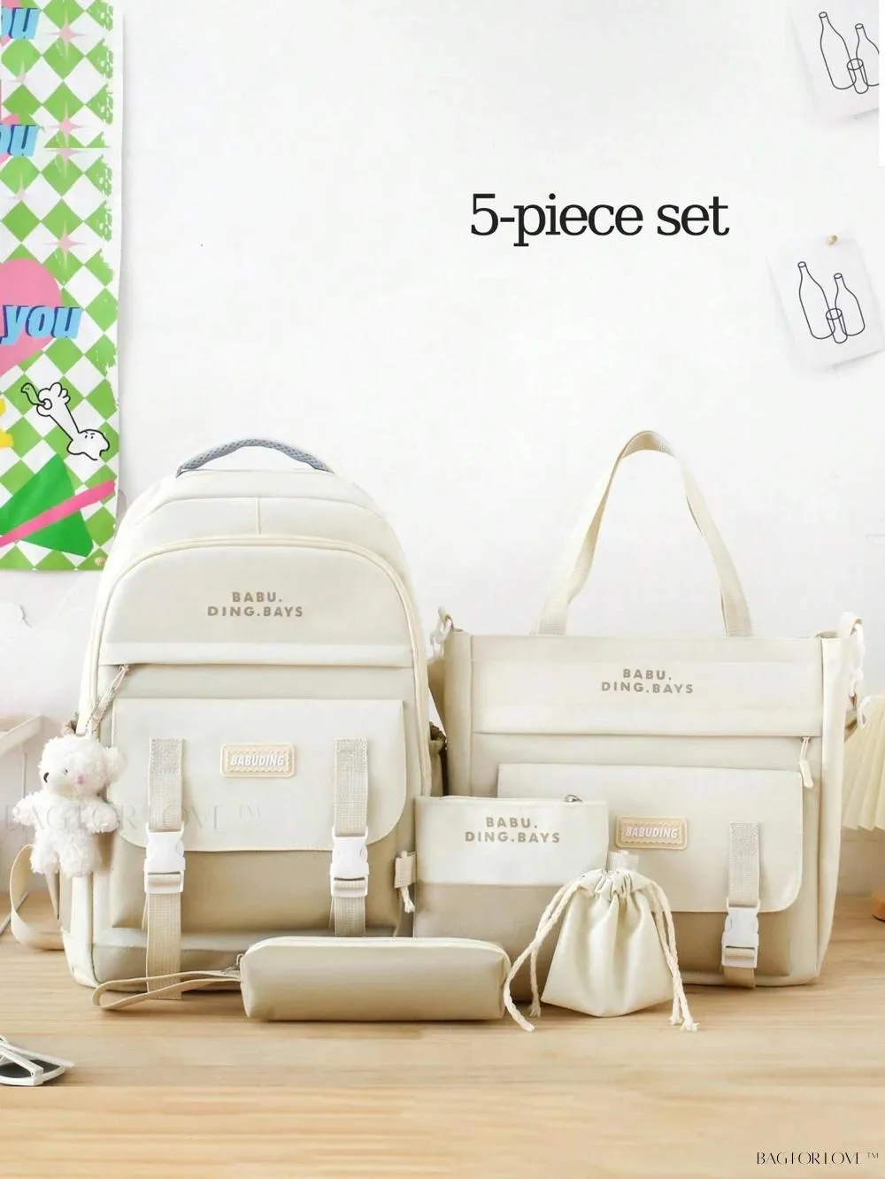BagForLove - Large Capacity Back to School Backpack and Accessories Set