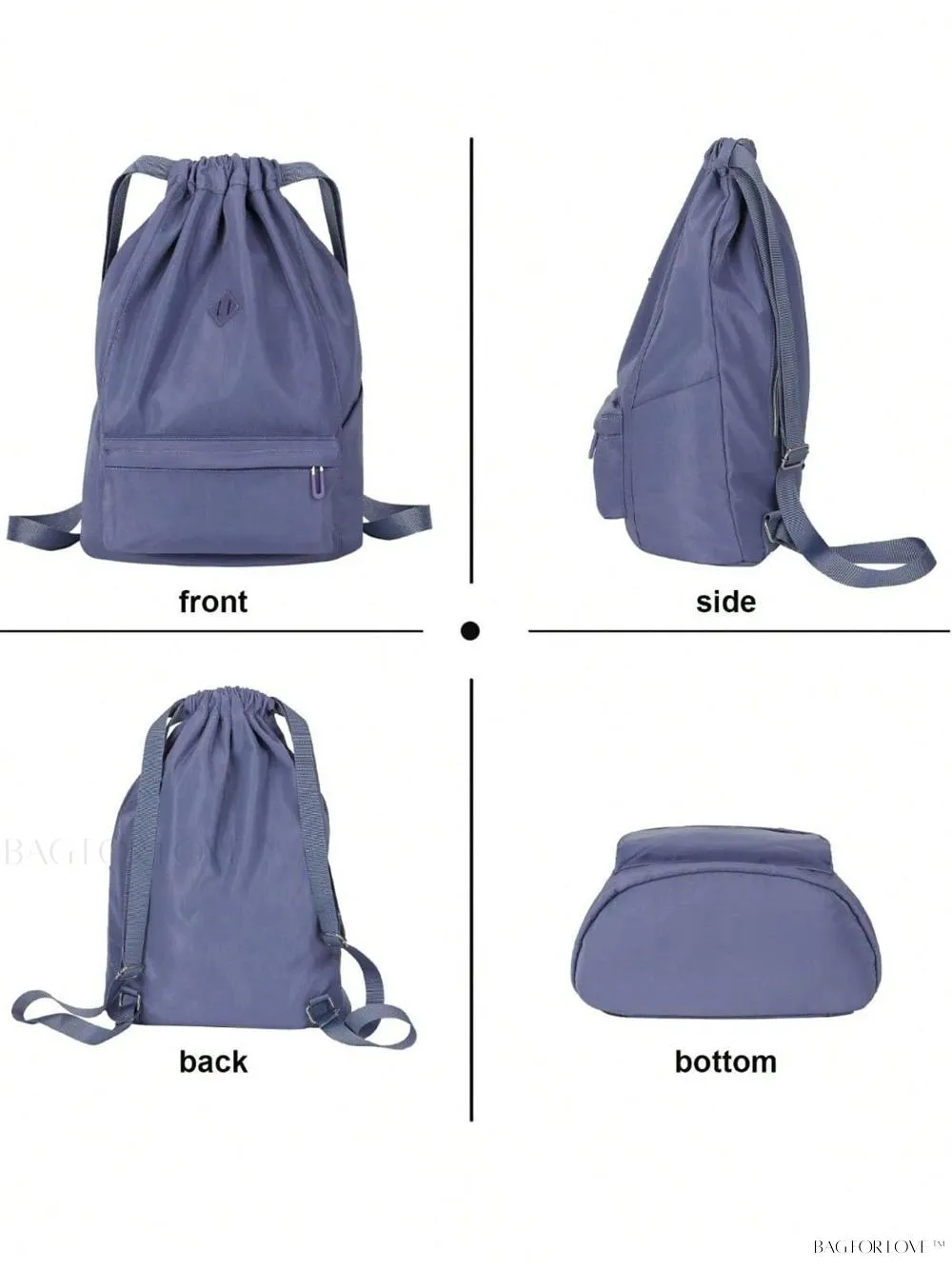 BagForLove - Lightweight Gym Bag with Cinching Closure and Storage Compartment