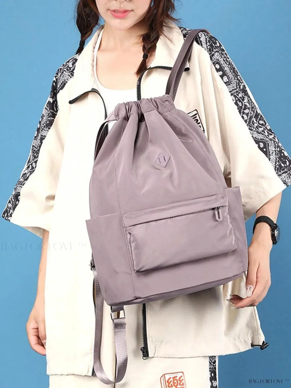 BagForLove - Lightweight Gym Bag with Cinching Closure and Storage Compartment