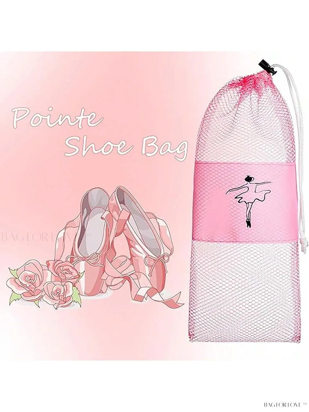 BagForLove - Medium Dance Shoe Pouch with Drawstring for Women