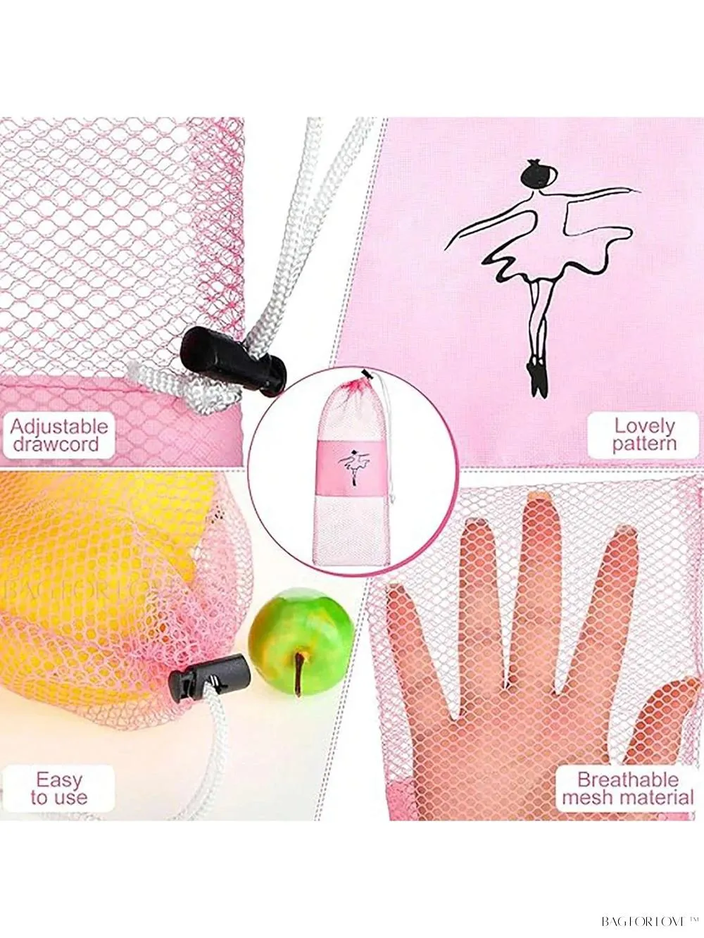 BagForLove - Medium Dance Shoe Pouch with Drawstring for Women