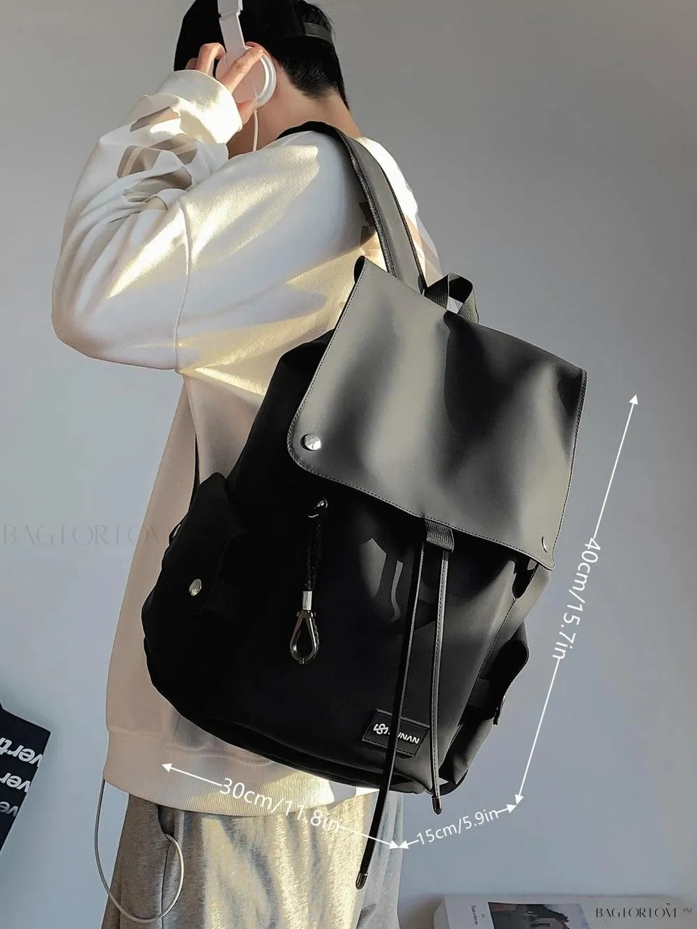 BagForLove - Minimalist Casual School Backpack with Laptop Bag and Roll Top
