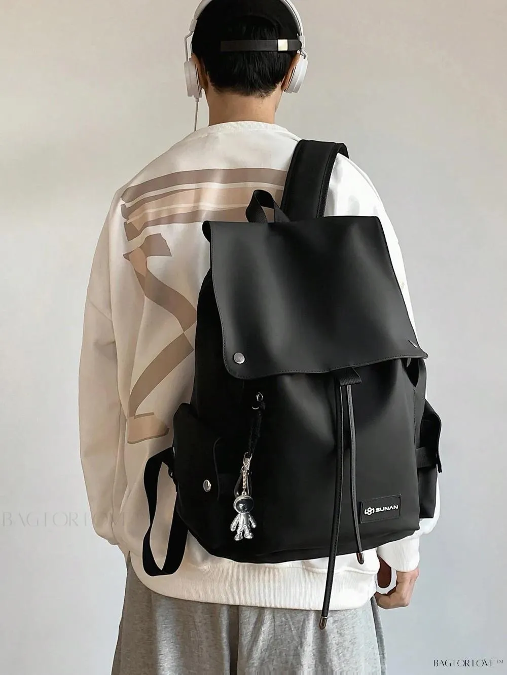 BagForLove - Minimalist Casual School Backpack with Laptop Bag and Roll Top
