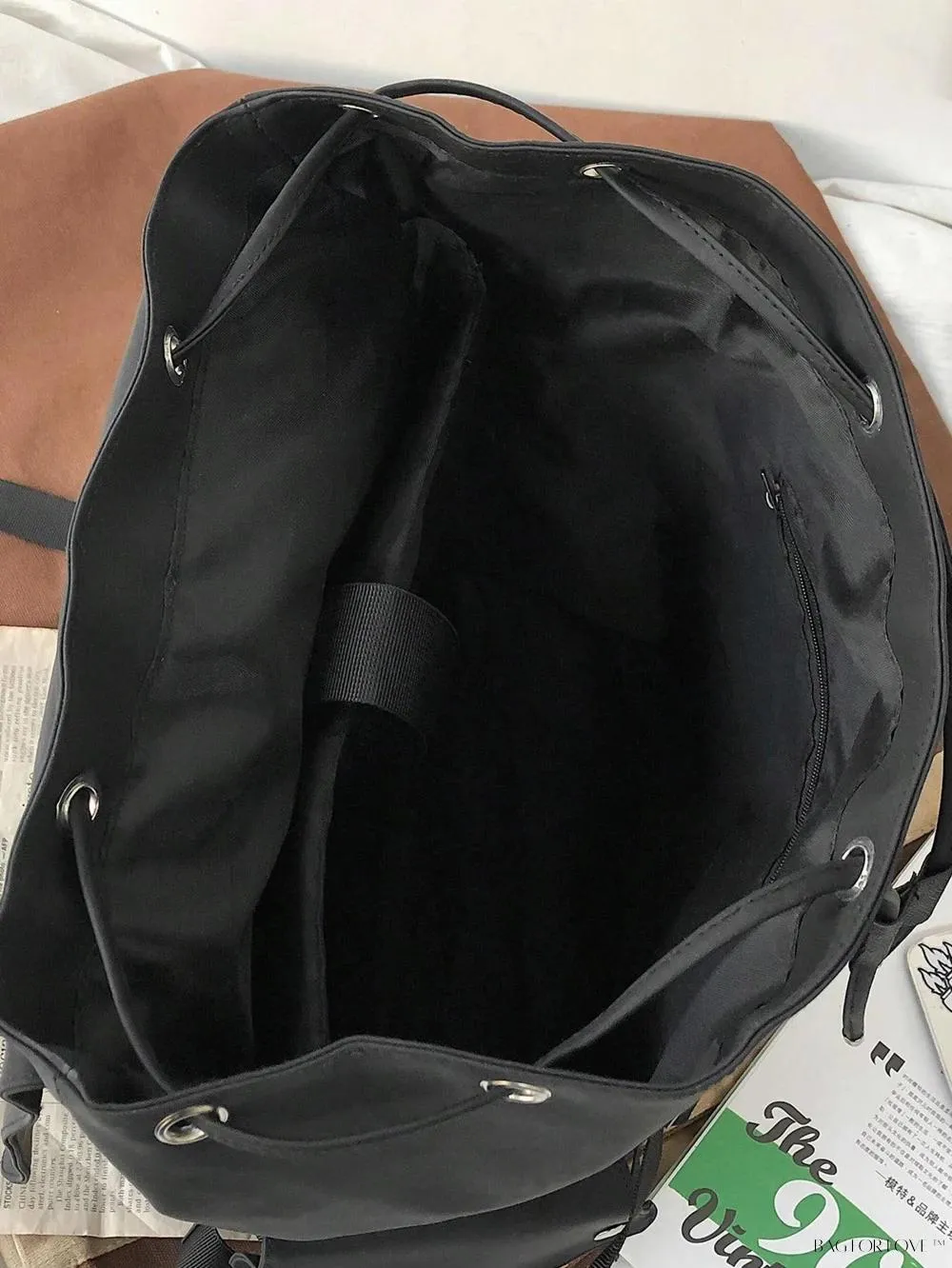 BagForLove - Minimalist Casual School Backpack with Laptop Bag and Roll Top
